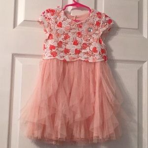 Girls peach, coral, and white flowy dress